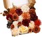 Artificial Flowers Combo Box Orange Burgundy DIY Wedding Bouquet Silk Foam Floral Arrangement Bridal Centerpiece Party Baby Shower Decor Set